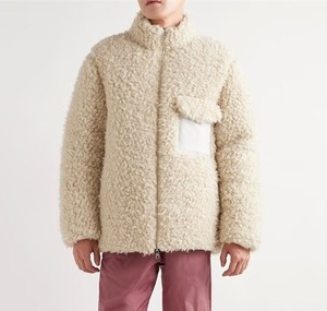 OEM Custom Logo Winter Reversible Sherpa <b>Fleece</b> Down Puffer <b>Jacket</b> for Men - Product Image 5