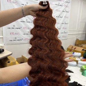 Extensiones de cabello humano vietnamita alineadas con cutículas, tejido de pelo de color de onda profunda dibujado Doble - Product Image 5