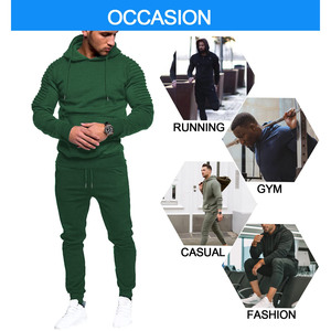 Ensemble survêtement personnalisé pour hommes, ensembles de jogging, survêtements, ensemble 2 pièces en coton et polyester de haute qualité en éponge française, sweat à capuche et pantalon de survêtement pour hommes - Product Image 2