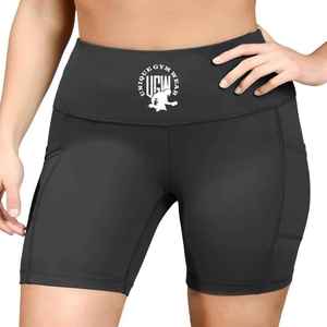 ชุดออกกำลังกายสุดพิเศษ คุณภาพสูง กางเกงขาสั้นกีฬาเอวสูง ระบายอากาศได้ดี สำหรับผู้หญิง ใส่เล่นกีฬา โยคะ ปั่นจักรยาน วิ่ง มีกระเป๋าข้าง - Product Image 2