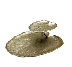 Plato de metal Premium adjunto de tres hojas de diseño elegante para servir Platos y platos elegantes a un precio razonable - Product Image 2