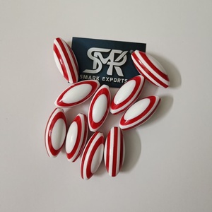 Cuentas de Resina Ovaladas a Rayas Rojas y Blancas para la Fabricación de Joyas, Cuentas Decorativas para Manualidades y Proyectos de Bricolaje - Product Image 5