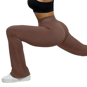 Leggings de yoga pour femmes respirant tricoté taille haute antibactérien Fitness course à pied sport Jogging pantalon - Product Image 2