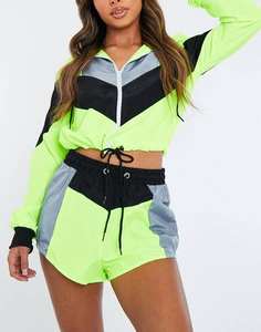 Conjunto de cortavientos personalizado de fabricante OEM para mujer, trajes de nailon cortavientos hechos con paneles personalizados para mujer, cortavientos - Product Image 1