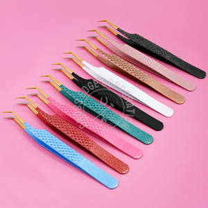 Pinzas de Extensión de Pestañas de 45 Puntas de Fibra de Alta Calidad, Agarre de Diamante para Mega Volumen Ruso, Herramienta Antideslizante para Pestañas, Probadas a Mano - Product Image 1