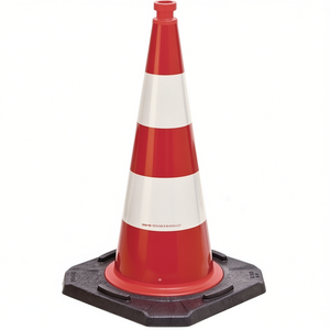 Cône de signalisation BAST testé TL H.500mm avec 2 bandes G.3 20kg 33x33cm, autocollants réfléchissants promotionnels et lumières - Product Image 2