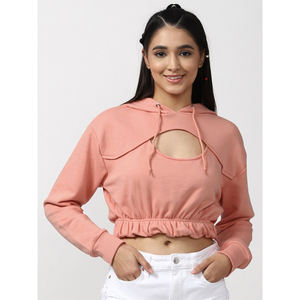 Drawstring Pullover Cropped <b>Top</b> Hoodie <b>Women's</b> Sweatshirt Custom Plain <b>White</b> Gym Hooded <b>Crop</b> <b>Top</b> & Bra <b>Women</b> Sweatshirts & Pants - Product Image 4