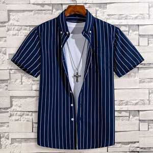 OEM ODM Chemise d'affaires décontractée à manches courtes en flanelle pour hommes Fournisseur de coton polyester écologique anti-boulochage BD - Product Image 5