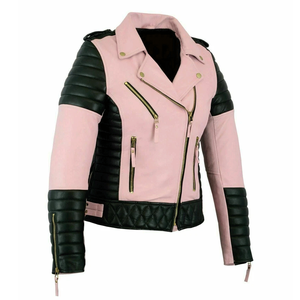 CLASSIC New Women's Multicolor Biker Style Jacket 100% Pure Lambskin Leather Motorcycle Biker Jacket para mujer - Product Image 2