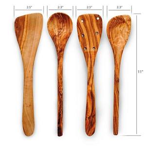 Juego de Cubiertos para Ensalada de Madera Natural con 2 Espátulas, Utensilios Hechos a Mano Sostenibles - Product Image 3