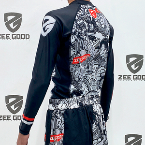 Muay Thai Camouflage Rash Guard Gear for BJJ MMA Jiu Jitsu Custom Sublimation Full Sleeve Rash Guard Jiu jitsu <b>kimono</b> - Product Image 5