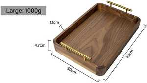 Plateau rond en bois durable MA CRAFT INDIA, finition naturelle, grande taille, plateau et plat pour utilisation en restaurant, plateaux faits à la main - Product Image 3