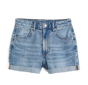 Oferta: Shorts Lavados Estilo Urbano, Pantalones Deportivos Casuales para Hombre y Mujer, Cintura Flexible, Color Sólido, Shorts de Mezclilla para Primavera/Verano para Chicas - Product Image 1