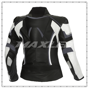 Ropa deportiva para mujer, aprobada por la chaqueta de cuero de motorista CE, chaqueta femenina homologada con cuello de botón a presión, tallas grandes para jinetes - Product Image 2