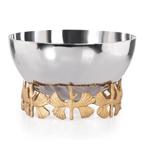 ชามเหล็กชามสำหรับตกแต่งโต๊ะดีไซน์หรูหราชามเสิร์ฟอาหารผลไม้ดีไซน์ใหม่เคลือบเงา - Product Image 1