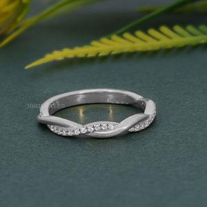 ได้รับการรับรองตามต้องการจาก VVS Lab ที่ปลูกเพชร14K แหวนแต่งงานสีทองล้วนเครื่องประดับแฟชั่น - Product Image 2