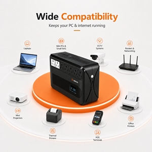 Sistema de Alimentación Ininterrumpida (UPS) Fuera de Línea de 120V 600VA 360W con Pantalla LCD para PC de Escritorio, Batería de Respaldo - Product Image 5