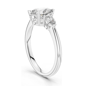 Bague de fiançailles en diamant de laboratoire taille poire 1,53 CT, trois pierres VVSVS EF CVD, or 18K/14K/10K ou argent 925, rose, jaune, blanc - Product Image 6