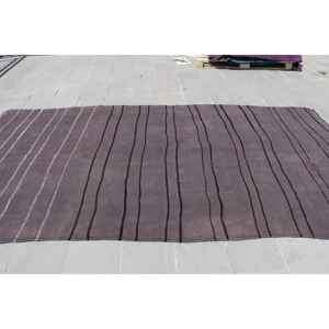 พรมวินเทจขนาดใหญ่ 5.7x11.2 ฟุต (173x340 ซม.) สีน้ำตาลลายต้นไม้และพืชแบบตุรกี ทำจากขนสัตว์ - Product Image 2