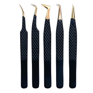 Pince à cils courbée à 90 degrés avec pointe fine pour extensions de cils, outil professionnel pour extensions de cils - Product Image 1