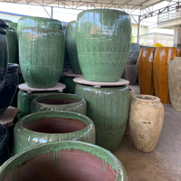 Poterie en argile noire extra large faite à la main au Vietnam résistant au gel pour la maison et le jardin Design personnalisable par le fournisseur de jardinières
