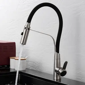 Factory Price Mixer Water Tap Kitchen Faucet Pull Out 304 Stainless Steel Pull Down Kitchen Sink Faucet