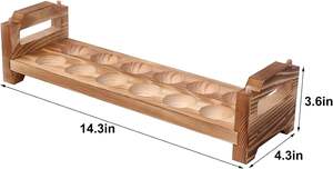Porte-oeufs en bois comptoir plateaux de rangement empilables pour 24 oeufs frais farcis organisateur rustique cuisine décoration - Product Image 2