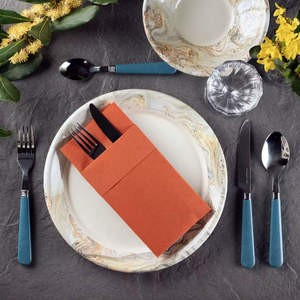 1 à 8 plis Airlaid Pocket Dinner Serviette de table 16x16 pouces Linge de table jetable pour restaurant et événement Restauration USA Stock - Product Image 2