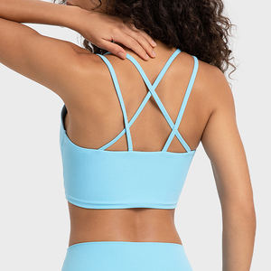 Nuevo Sujetador Deportivo de Yoga de Alta Sujeción para Mujer, Logotipo Frontal Personalizable, Transpirable, de Spandex/Nailon, para Gimnasio, Fitness, Running, Ropa Deportiva - Product Image 3