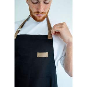 Delantal de cocina de algodón sin mangas Black Garlic 2.0 para barbacoa, uso en restaurantes, hoteles y jardines, con aspecto lavado - Product Image 4