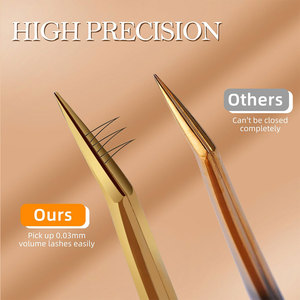 Pince à épiler en acier inoxydable hyperbolique de haute qualité outils de beauté avec embouts incurvés et inclinés pour cils artificiels - Product Image 4