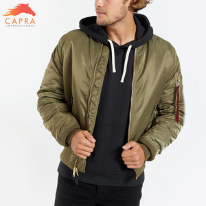 Blouson de baseball classique en satin imperméable à l'eau pour hommes avec fermeture à glissière avec logo Fabrication - Product Image 5