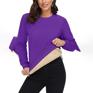 Oversized cozy pullover winter <b>warm</b> <b>top</b> soft fleece loose fit breathable long sleeve casual <b>Women</b> Sweatshirt - Product Image 2