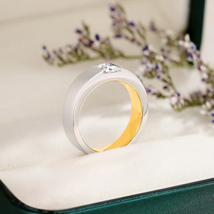 Fabriqué à la main Moissanite Diamant Hommes 10K Or Massif De Luxe Mariage Bague De Fiançailles Bague CLASSIQUE POUR HOMMES - Product Image 1