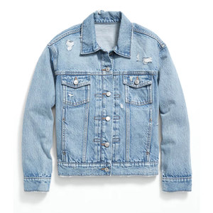 Custom Denim <b>Jean</b> Jacket High Quality Pocket Style Woman Blue <b>Jean</b> Stretch Denim Jacket Made in Pakistan - Product Image 4