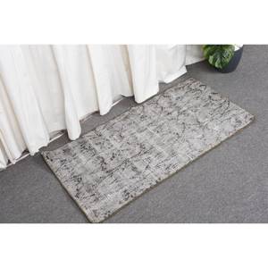 Alfombra de lana turca moderna Vintage de 1,5x2,9 pies, tejido plano de retazos gris y azul para decoraciones de sala de estar, respaldo de látex para pasillo - Product Image 3