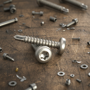 Vis autoperceuses PDC à tête cylindrique en acier inoxydable 304/316/410, filetage métrique à pas fin, classe 8, finition naturelle, cruciforme - Product Image 1