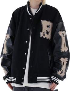 Parches de chenilla personalizados para mujer, Chaqueta estilo Varsity Letterman, ropa de calle Unisex, chaqueta de béisbol Collage Vintage - Product Image 4