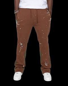 Custom <b>Sweat</b> <b>Pants</b> French Terry Baggy Stacked Flare <b>Men</b> Sweatpants 3d puff print stacked flared <b>pants</b> <b>men</b> - Product Image 4