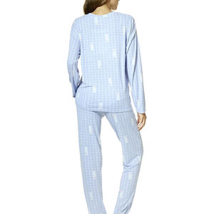 Nuevo diseño personalizado al por mayor precio bajo ropa de dormir Sexy pijama carta decoración suave baño mujeres primavera Otoño Invierno - Product Image 3