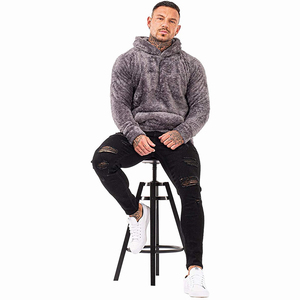 Pull à capuche en fausse fourrure Sherpa épais avec poche Design personnalisé hiver chaud logo personnalisé pull-over - Product Image 5