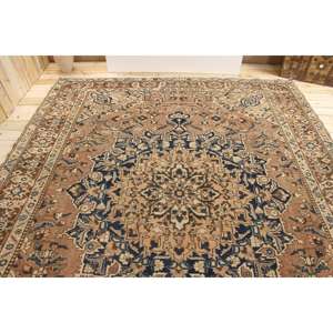 Tapis turc vintage surdimensionné 9,1x11,6 pi (276x353 cm), tapis Ikat marron - Product Image 3