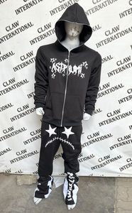 เสื้อฮู้ดดี้และกางเกงวอร์มทรงสกินนี่ พิมพ์ลายโลโก้ด้วยเทคนิคการถ่ายเทความร้อนคุณภาพสูง ผ้าฝ้าย 100% หนานุ่ม ระบายอากาศได้ดี แห้งเร็ว เหมาะสำหรับฤดูหนาว แบบสั่งทำพิเศษ - Product Image 3