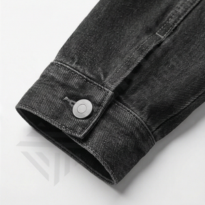 Blouson en jean pour homme tendance, style urbain, hiver, haute qualité, respirant, col montant, réversible, personnalisable – Meilleures ventes - Product Image 6