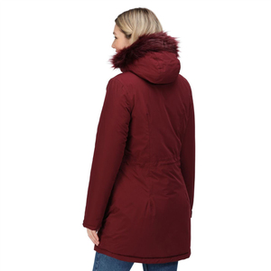 Veste coupe-vent d'hiver pour femme, imperméable, avec capuche en fausse fourrure, parka, manteau doublé en polaire, épais, chaud, long, pour l'extérieur, tendance - Product Image 2