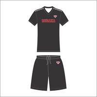 Maillot d'entraînement de football respirant et à séchage rapide pour hommes, personnalisable avec nom et logo d'équipe, ensemble uniforme à manches courtes 100 % polyester sur mesure