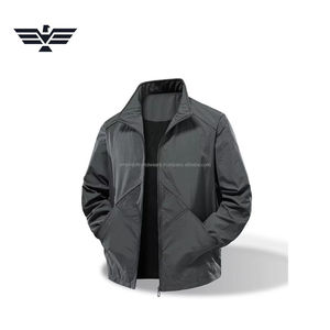 Chaqueta Cortavientos con Cuello Alto y Logotipo Personalizado para Hombre, Chaqueta Informal Ligera de Lona con Cremallera para Exteriores, Resistente al Viento, Talla XS - Product Image 1