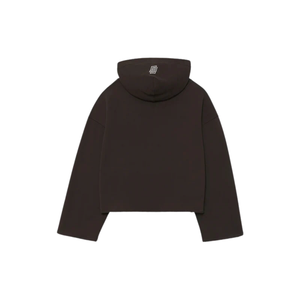 Sweat à capuche surdimensionné Dune avec finition délavée au sable de couleur marron surdimensionné et recadré en jersey 430 coton 100% gsm - Product Image 6