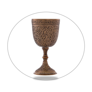 Antique Brass <b>Goblet</b> Chalice Cup | Handcrafted Engraved Vintage Metal Drinkware Royal Medieval Design Decorative Tableware Gift - Product Image 1