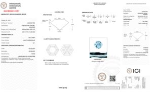 1,40 quilates Hexagonal Lab Grown Diamond Blue Color SI1 Claridad IGI Certificado 539241988 - Product Image 4